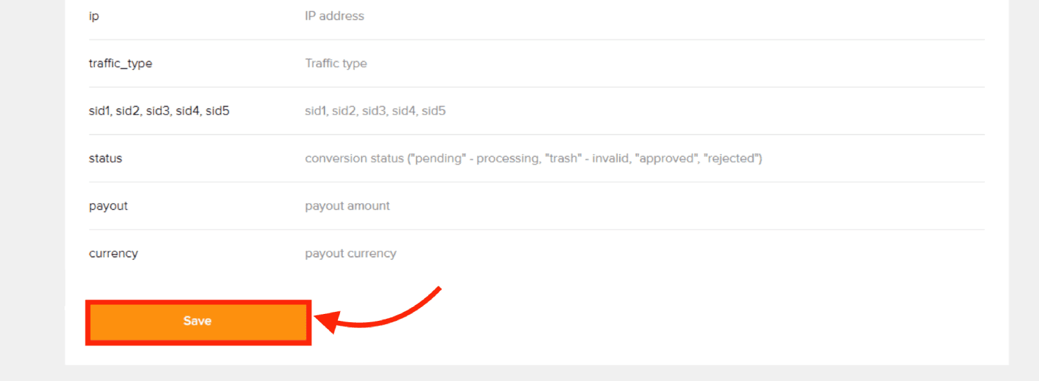 Add Everad postback URL 2