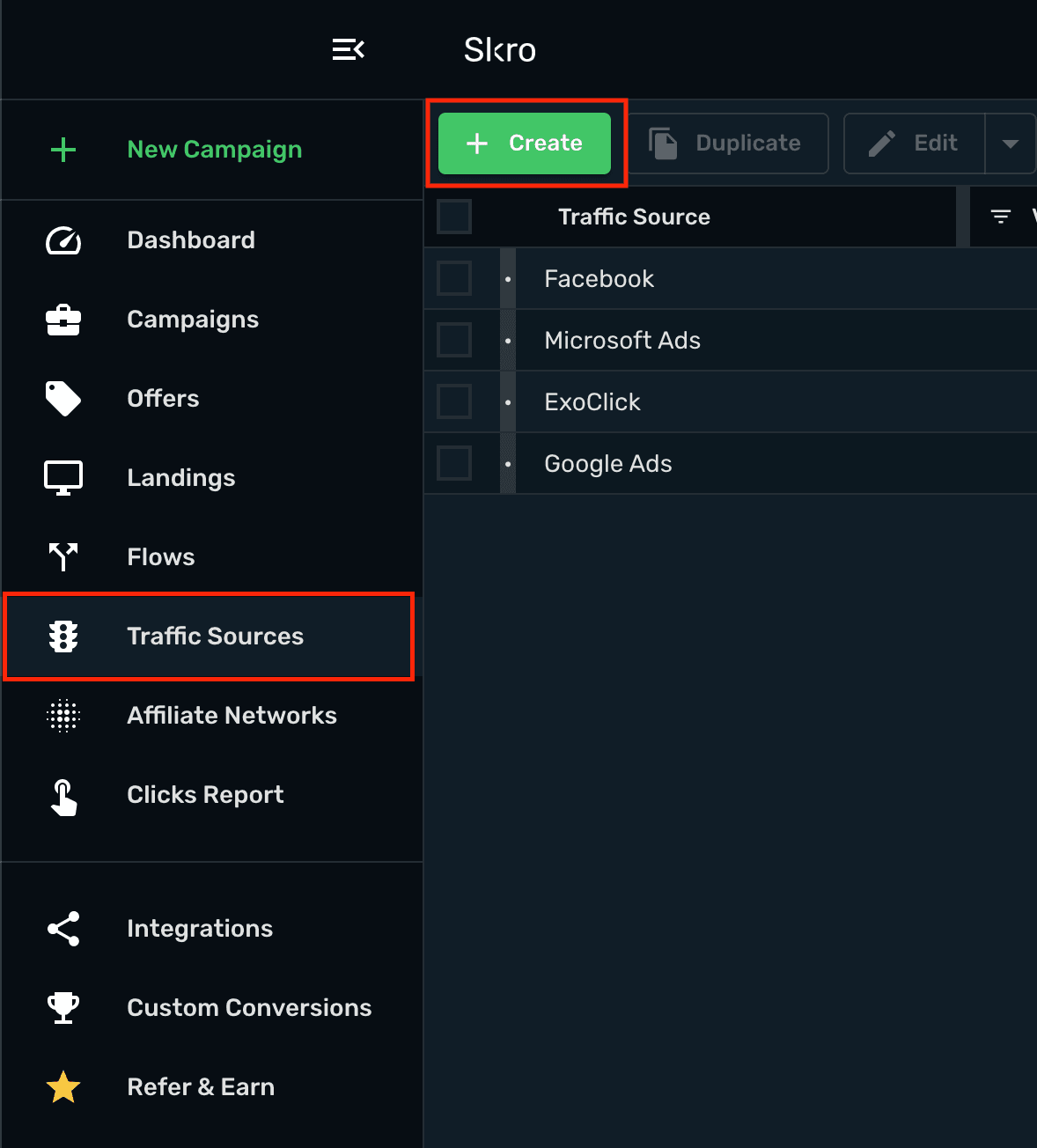 Setup MGID traffic source Step 1