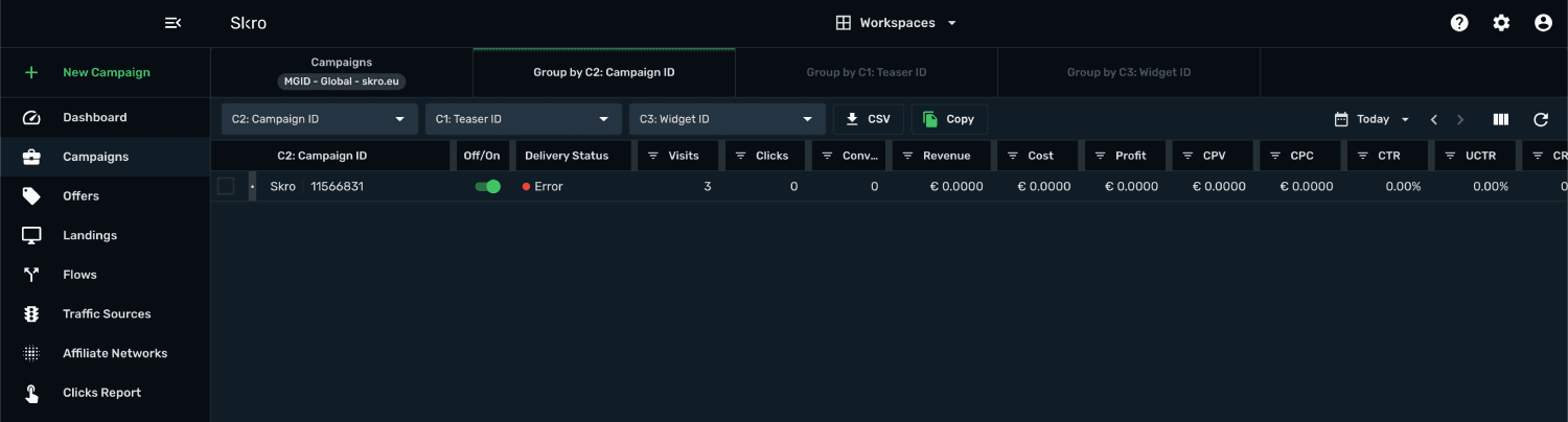 Manager MGID campaigns