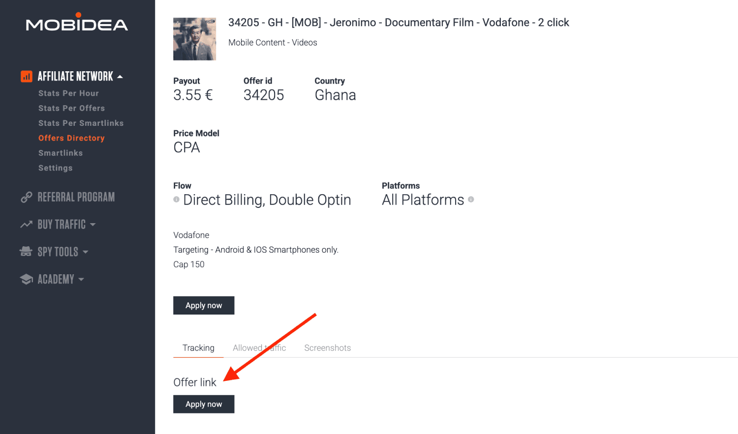 Get Mobidea Offer URL link 2