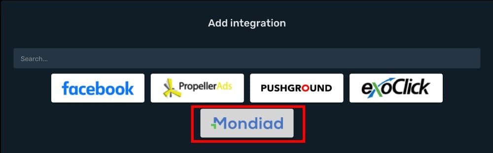 Mondiad Integration step 2
