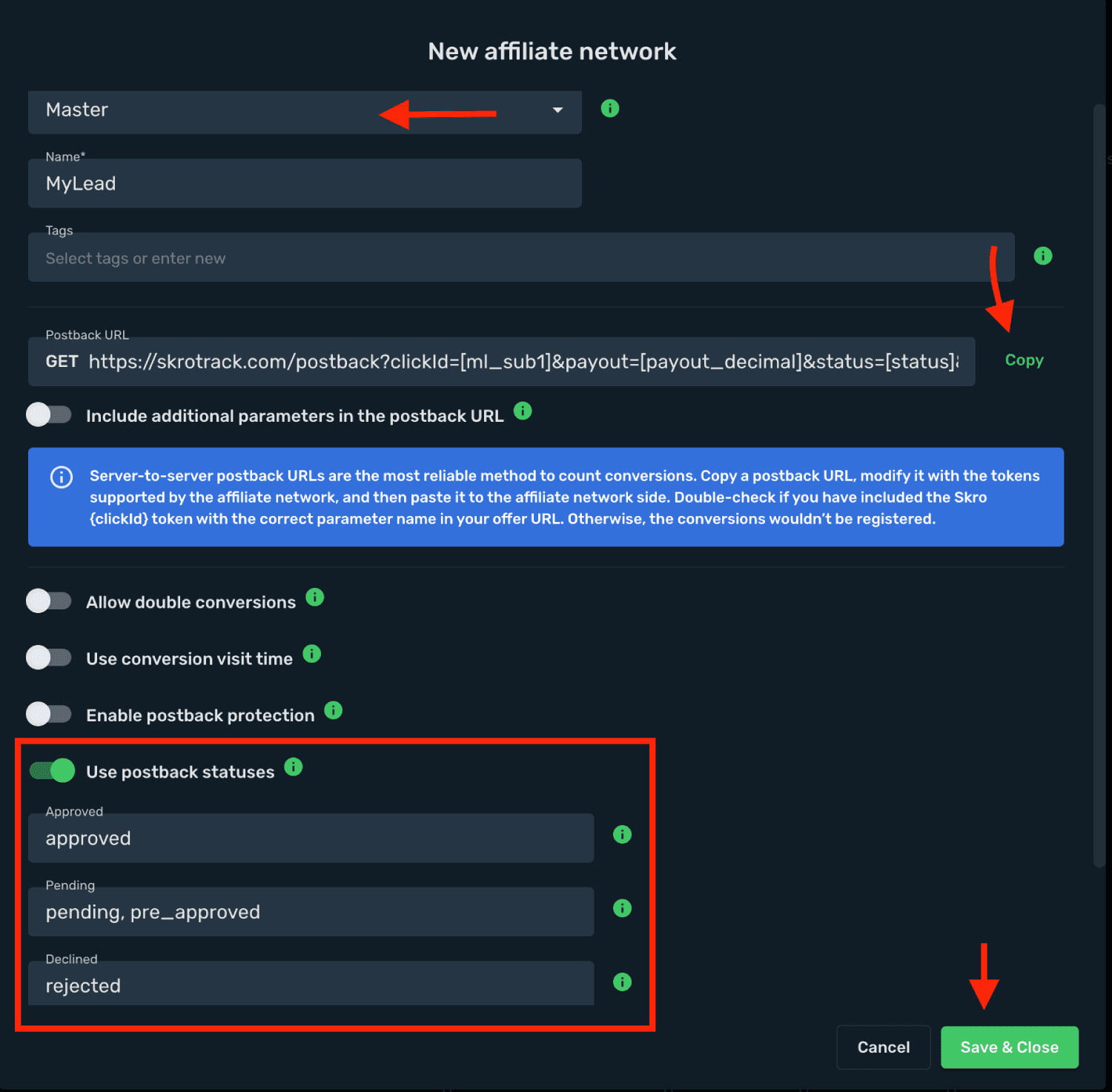 Save MyLead as affiliate network