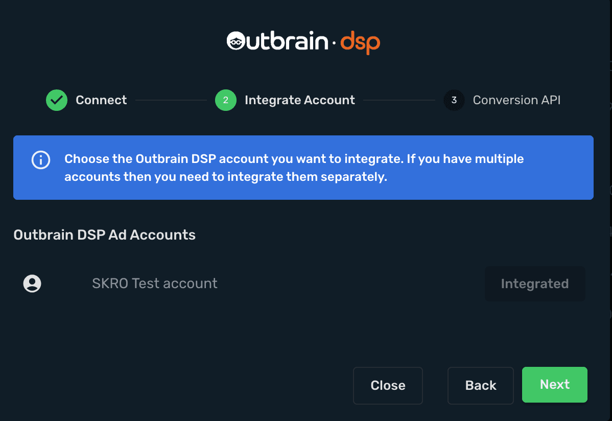 Outbrain DSP Integration step 4