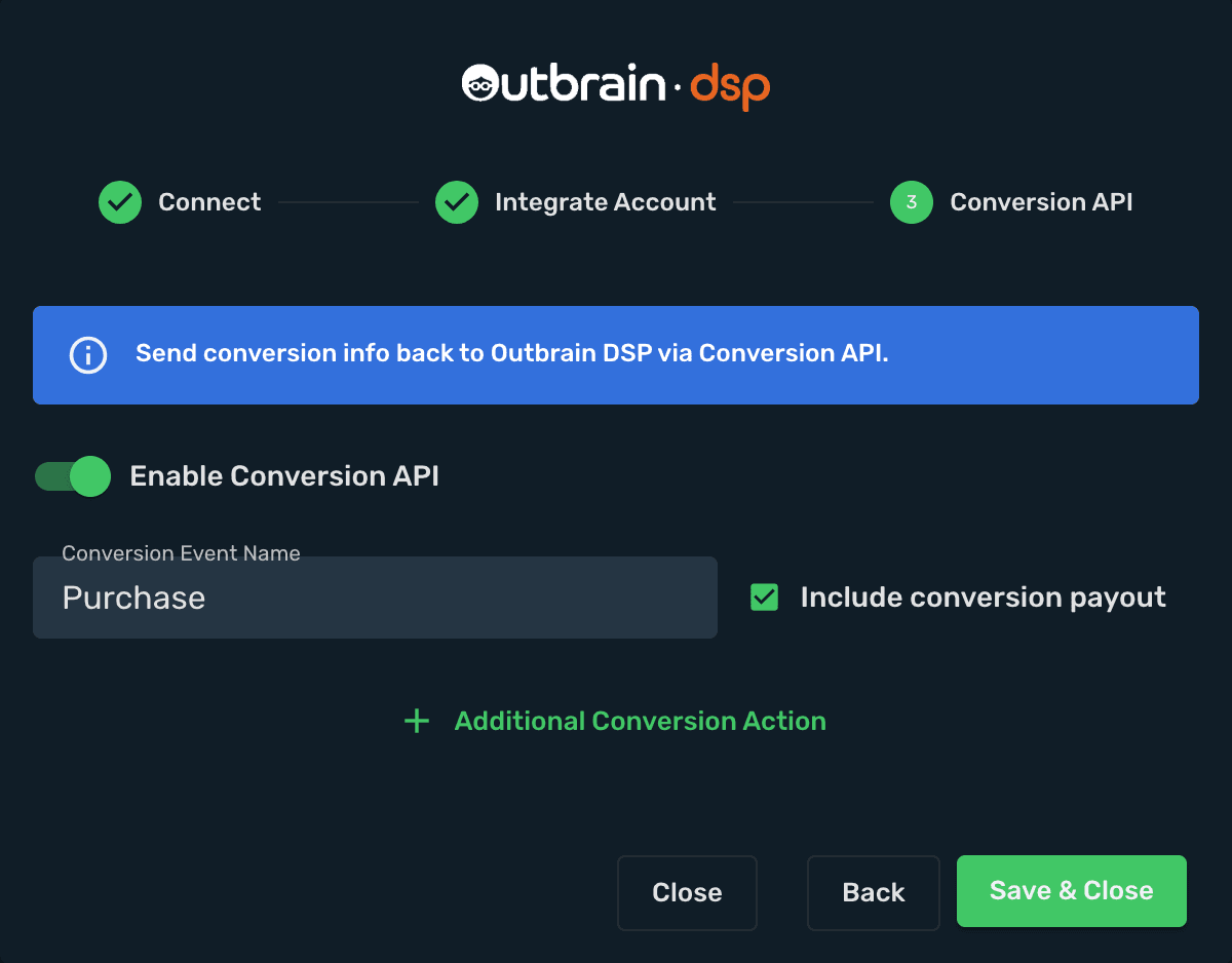 Outbrain DSP Integration step 5