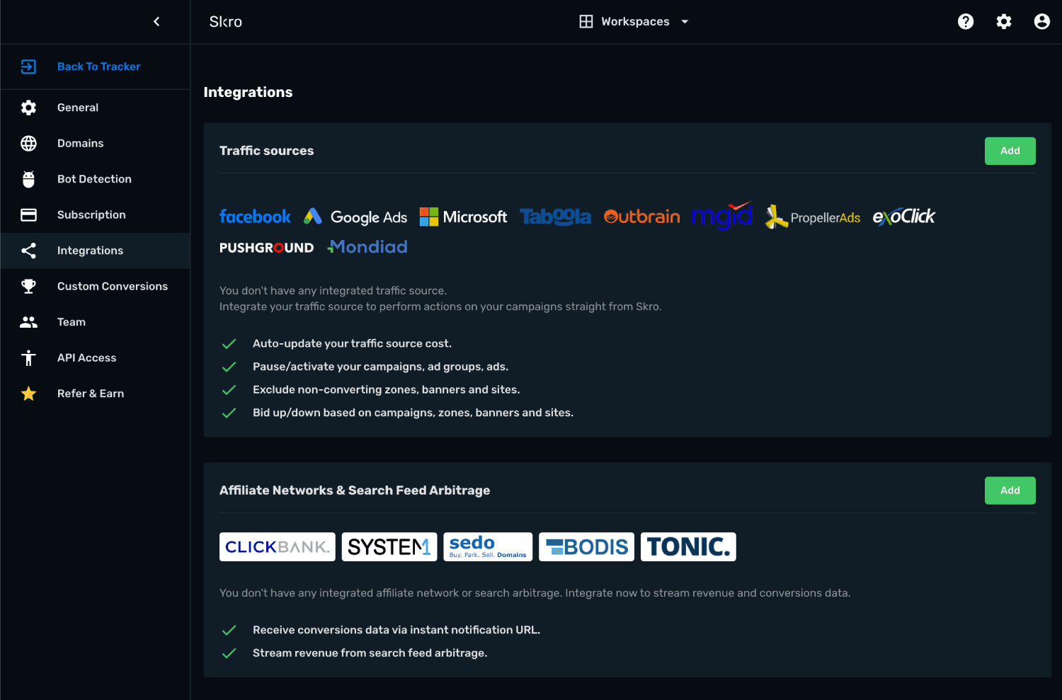 Outbrain Integration step 1