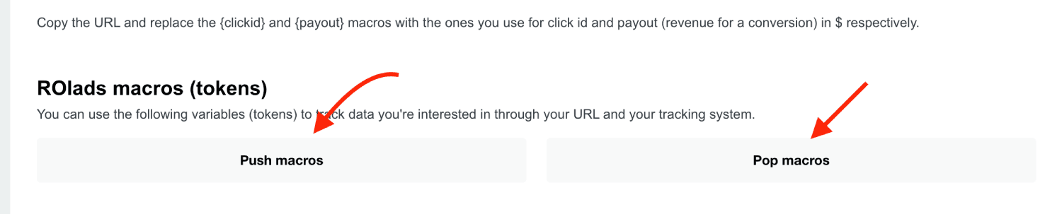 Copy ROIads Postback URL