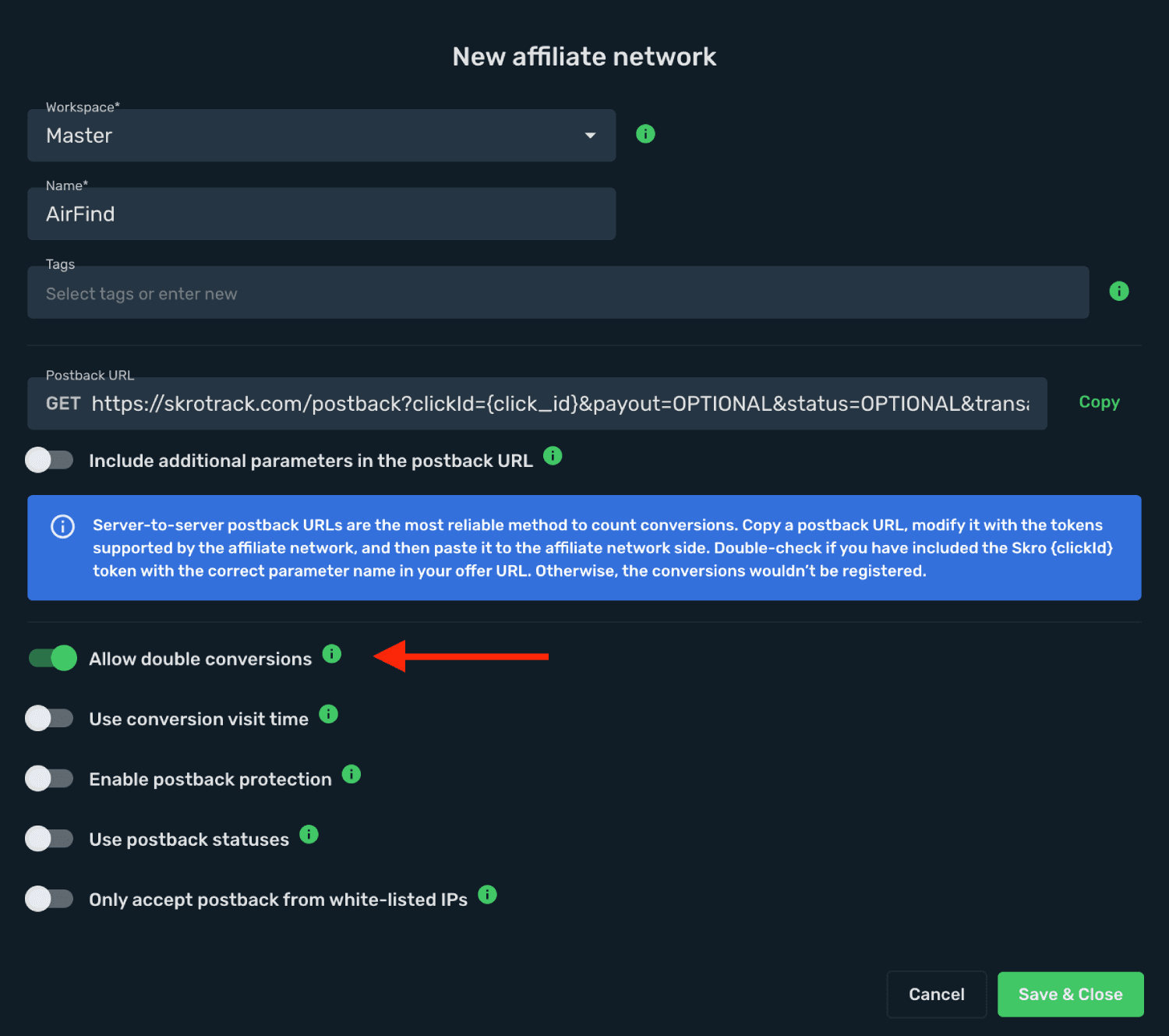Airfind RSOC integration step 5