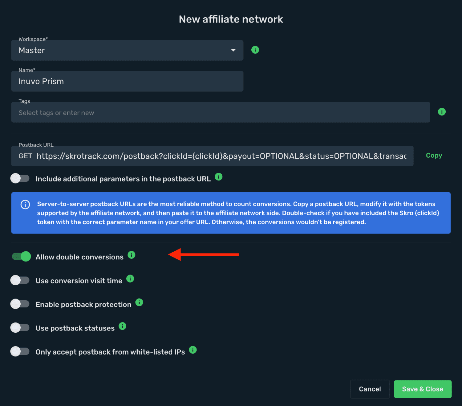 Inuvo Prism RSoC Integration step 5