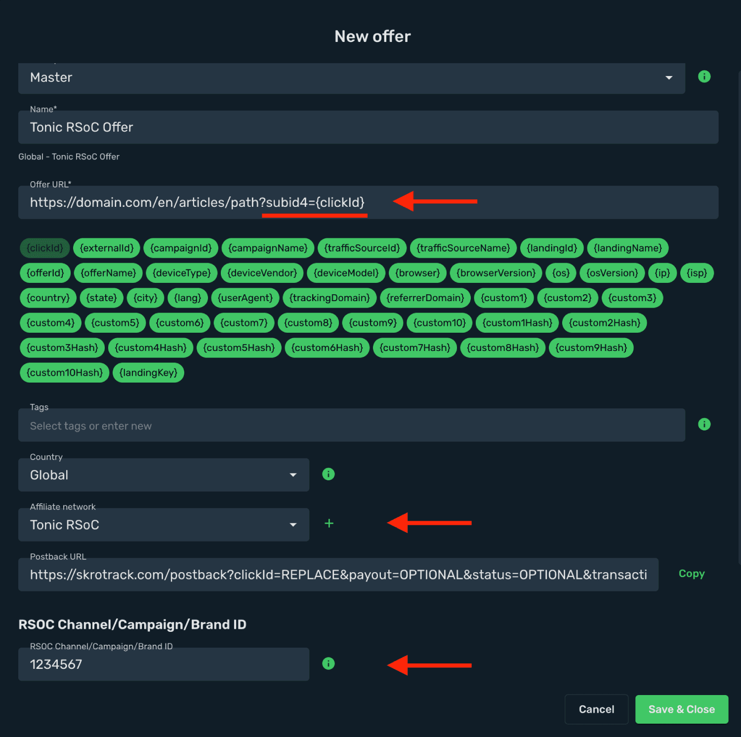 Tonic RSoC integration step 4