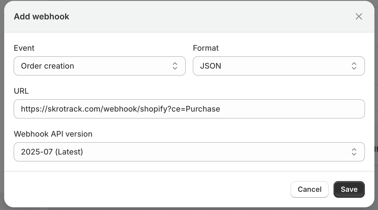 Shopify webhook 2