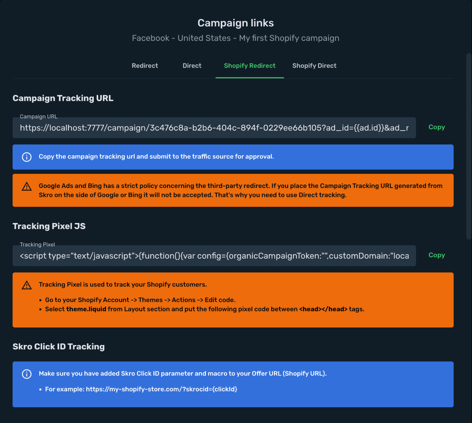 Setup Skro Campaign step 4