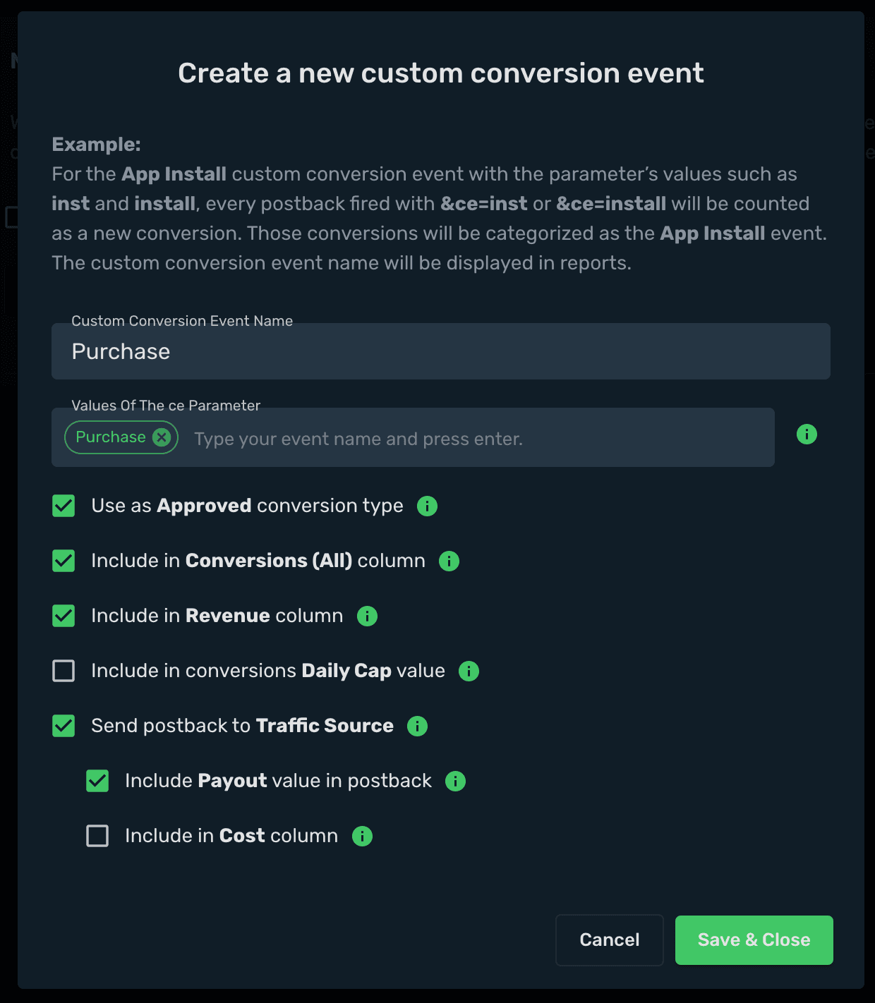 Purchase event