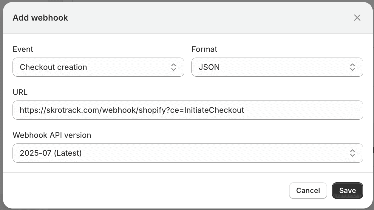 Shopify webhook 1