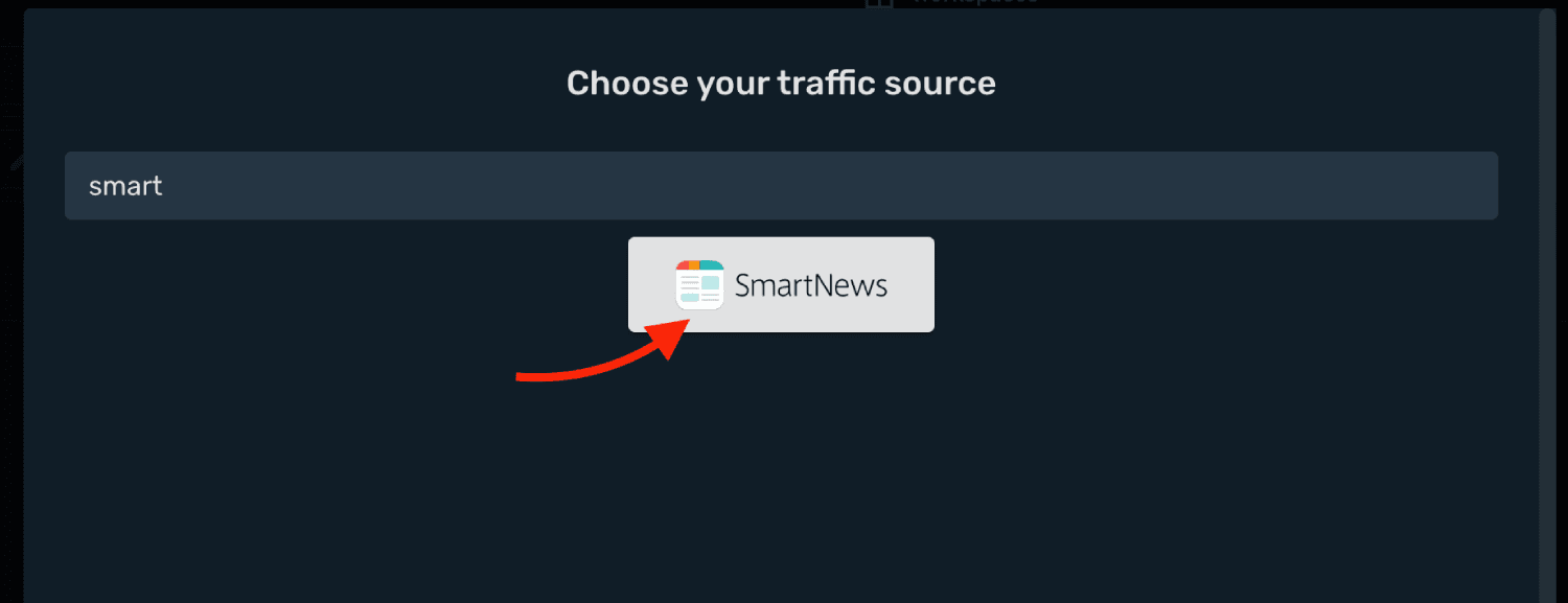 Setup SmartNews traffic source step 2