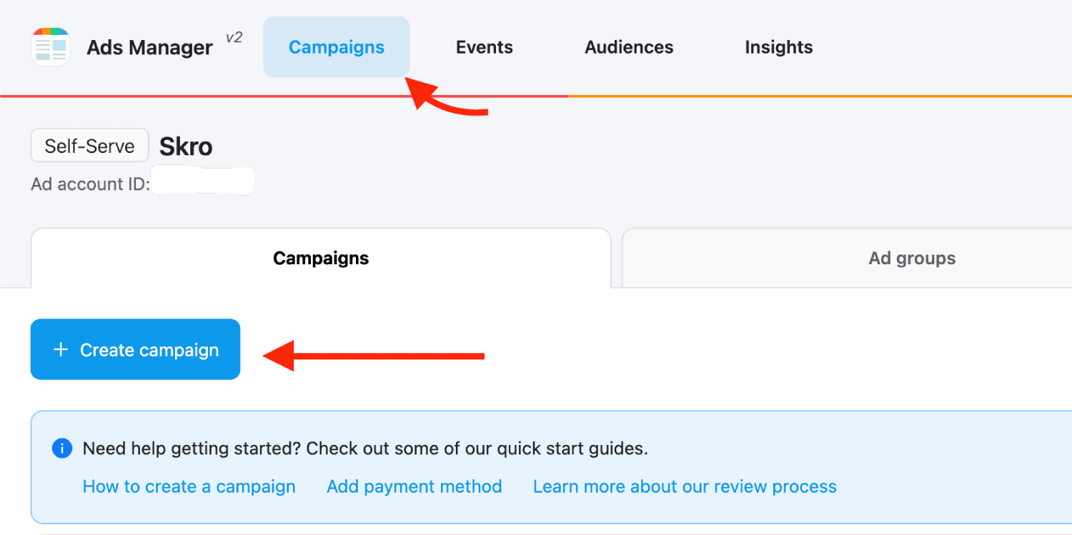 Setup SmartNews Campaign step 1