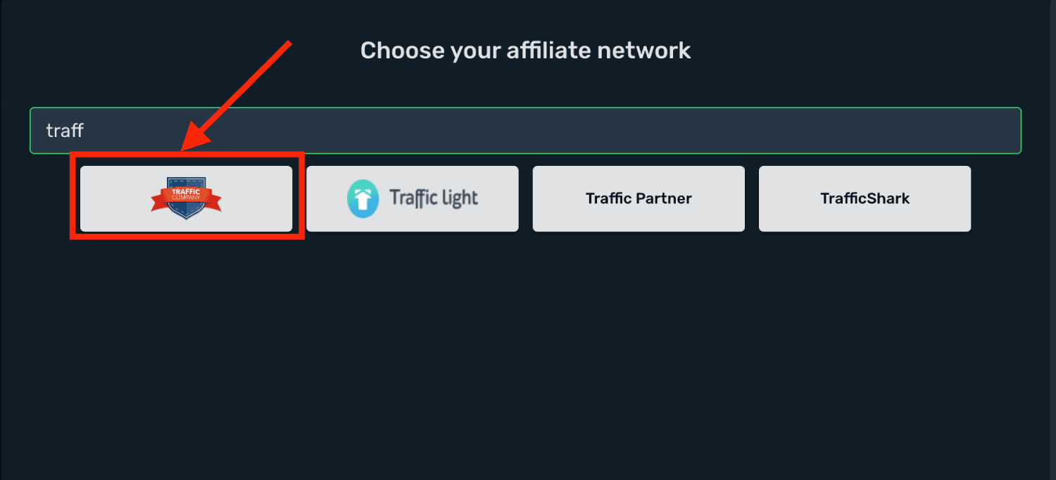 Choose Traffic Company prefilled template