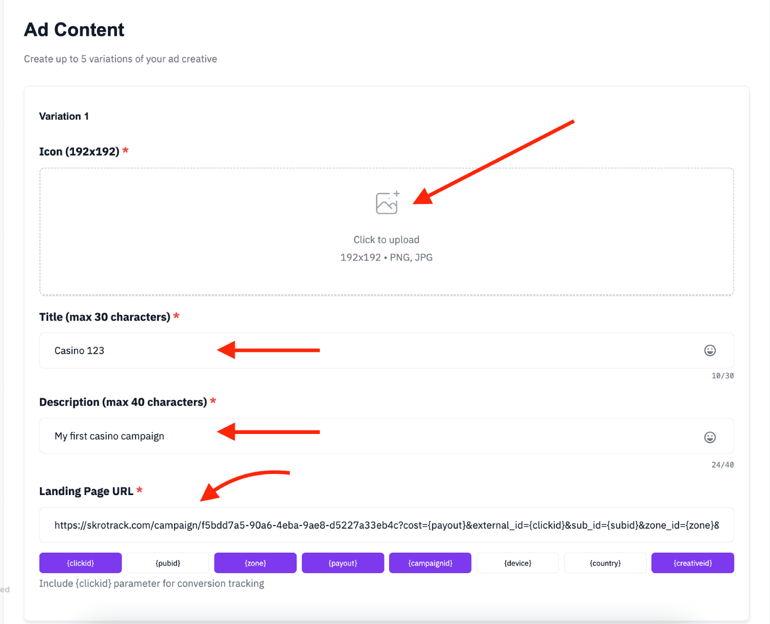 Step 3. Create a campaign in Traffic Nomads 4
