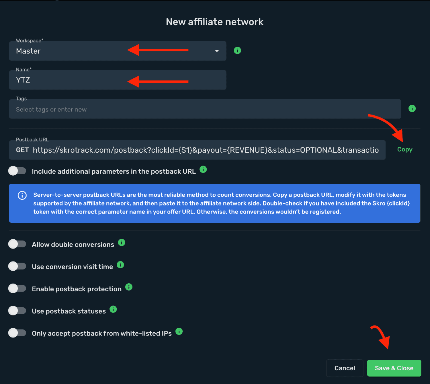 Save YTZ as affiliate network