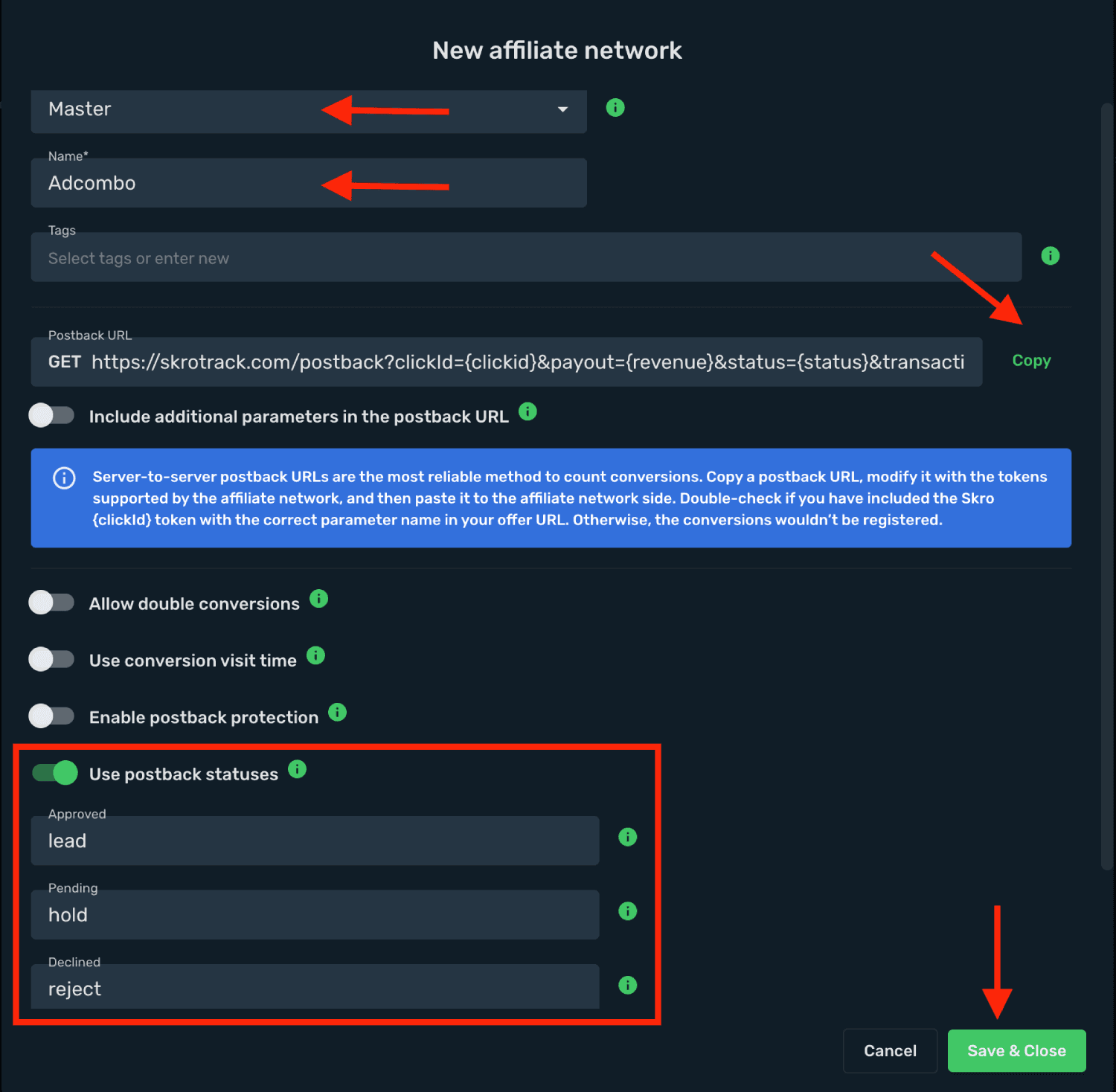 Save Adcombo as affiliate network