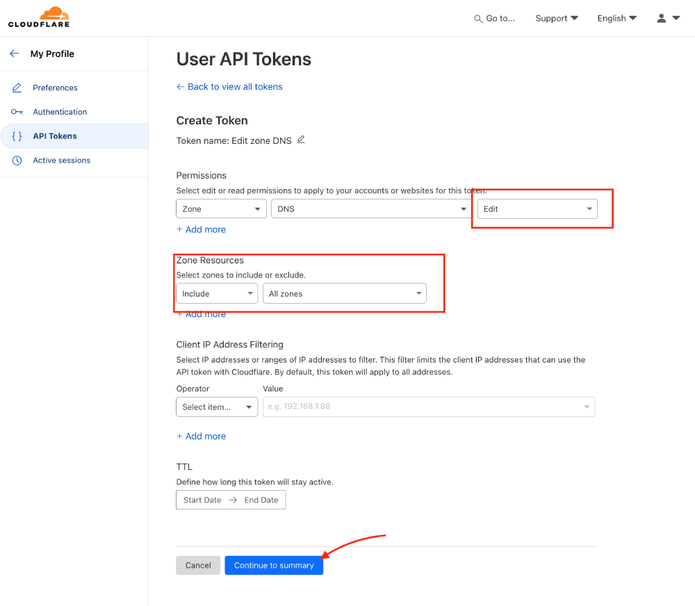 Cloudflare Integration step 2