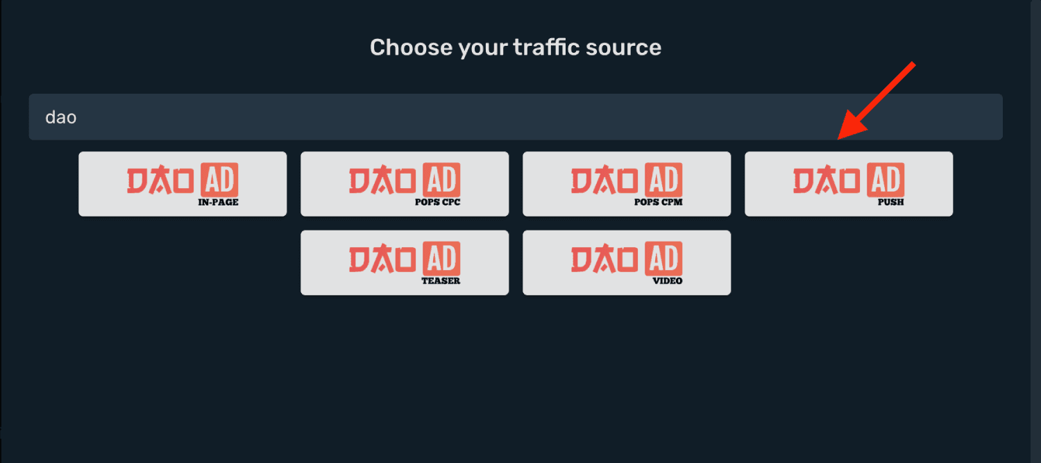Choose Dao.Ad on the list