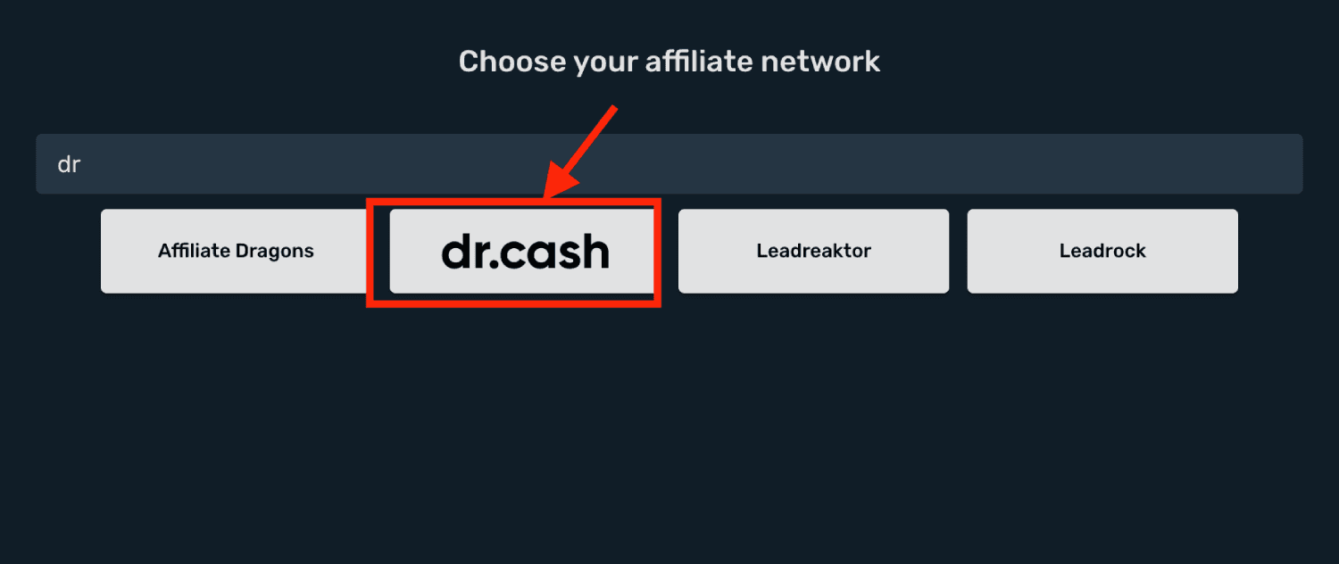 Choose Dr.Cash prefilled template