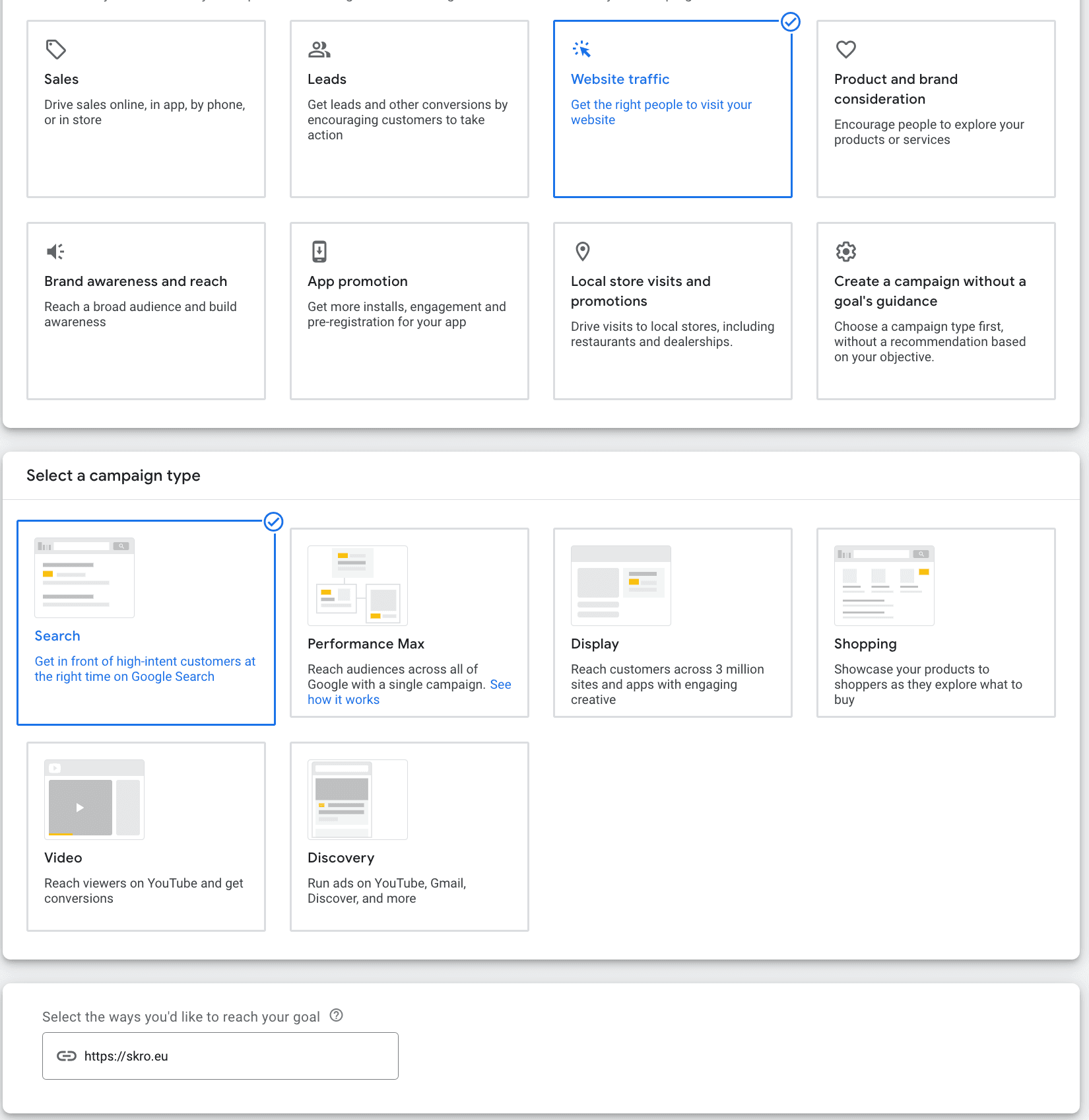 Setup Google Campaign