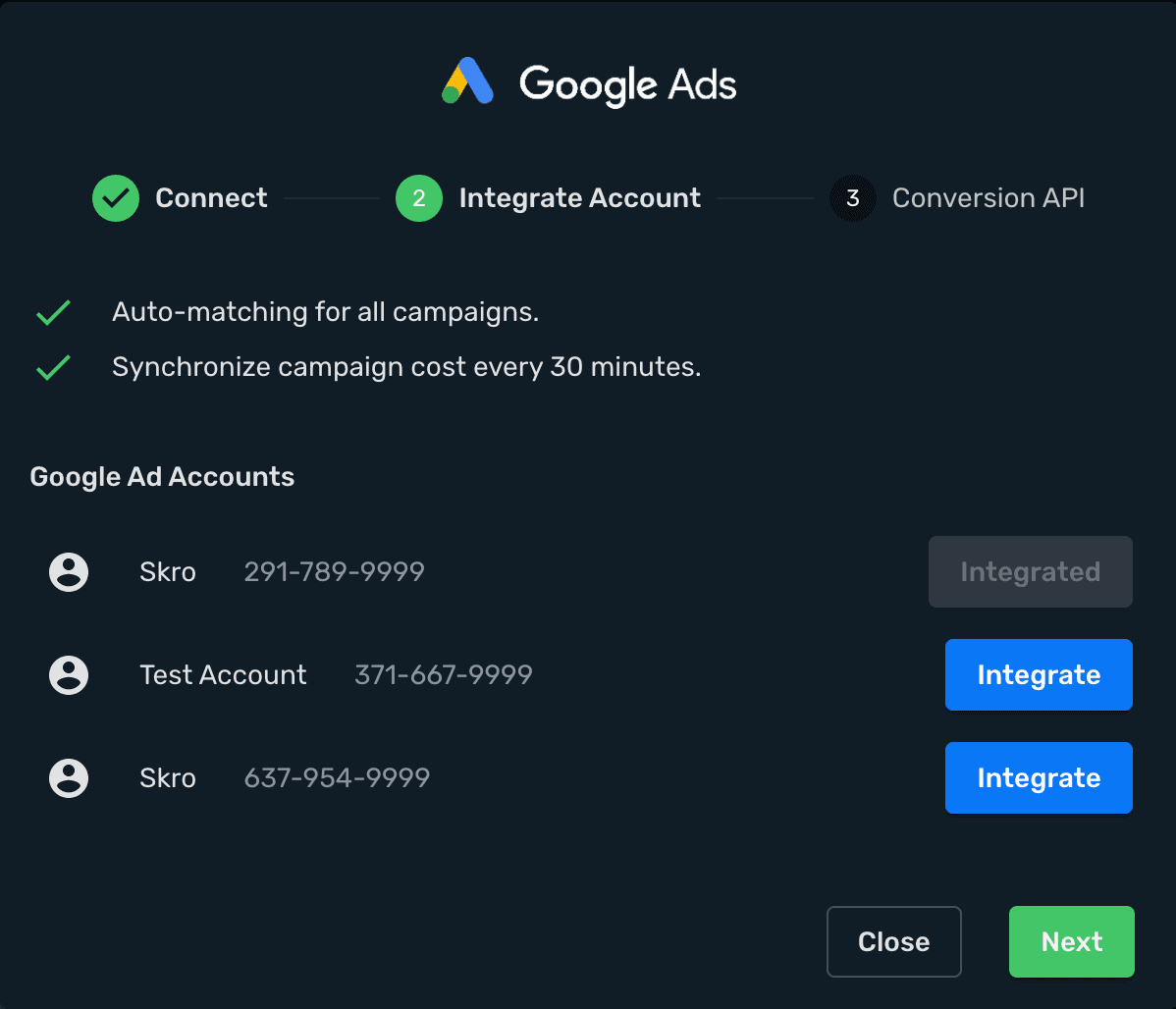 Google Ads Integration step 4