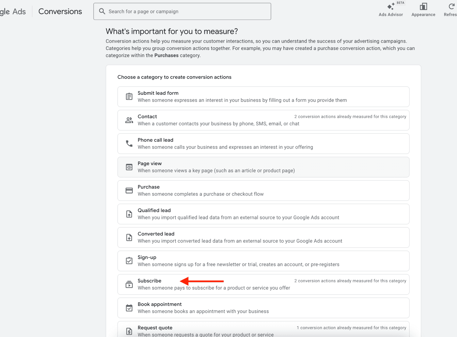 Manager Google Ads campaigns step 3
