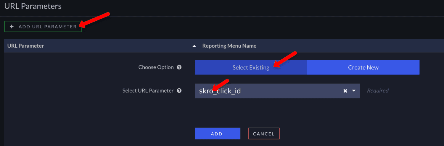 Associate url parameter in Ringba