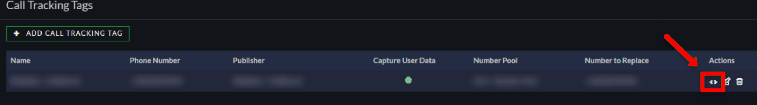 Fill call tracking tag form in Ringba