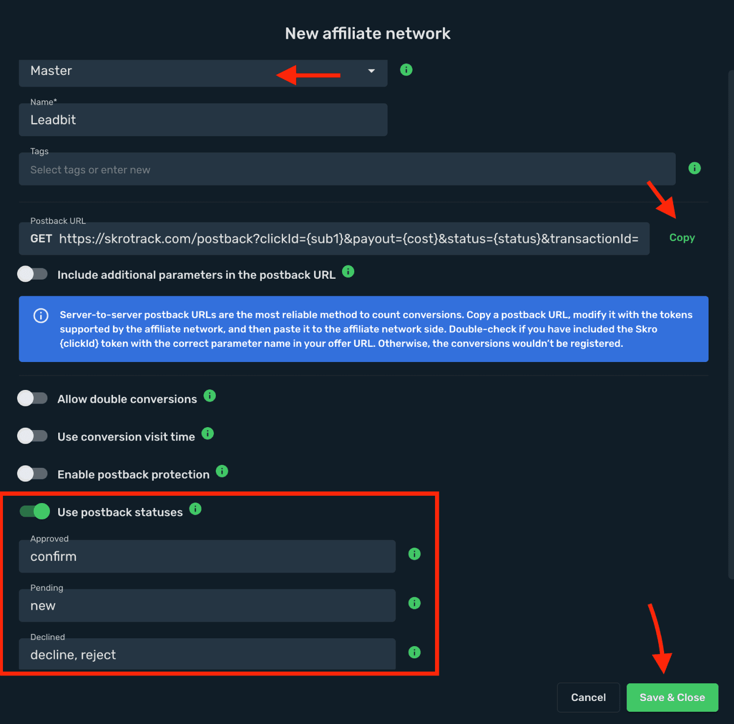 Save Leadbit as affiliate network