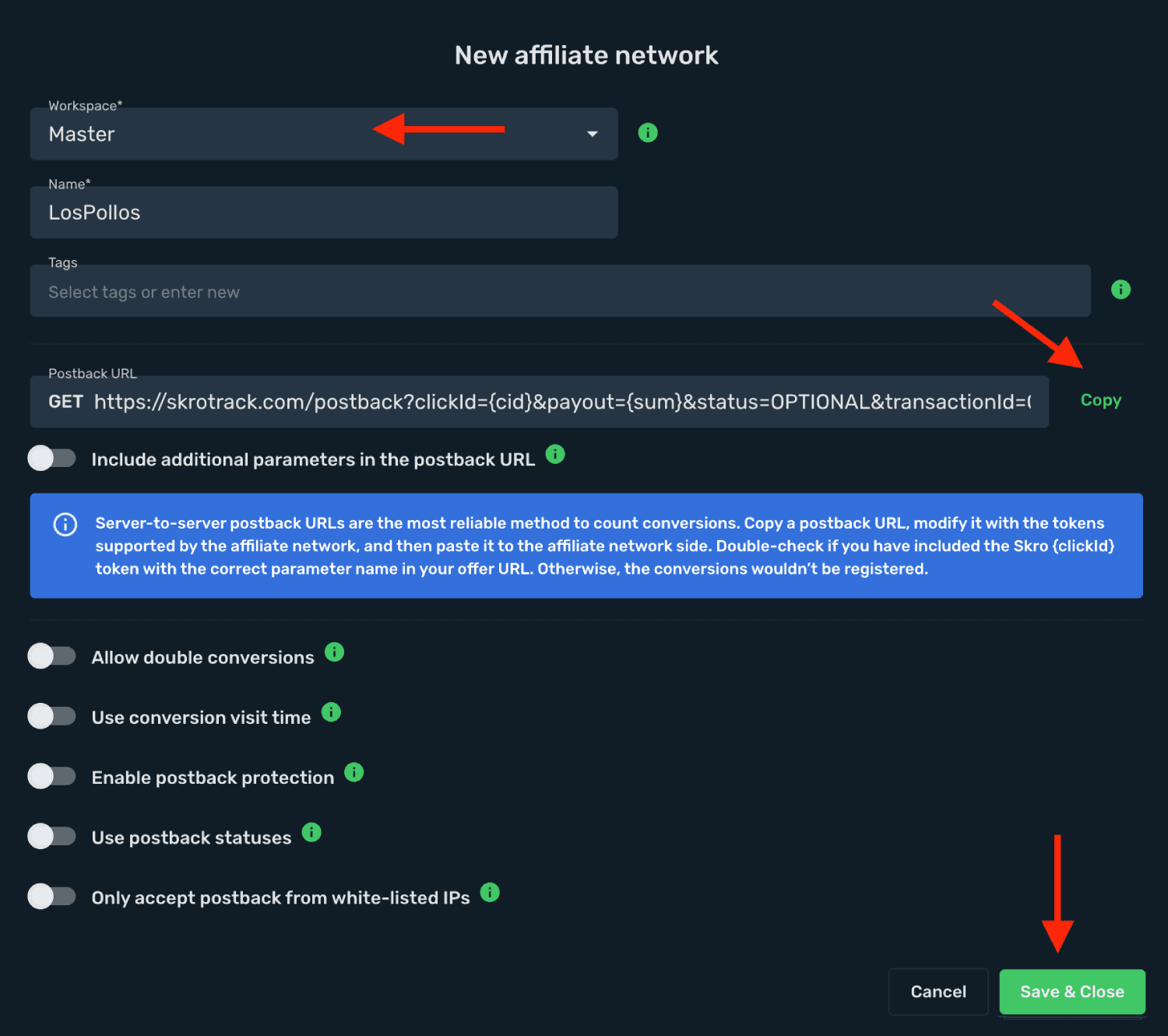 Save LosPollos as affiliate network