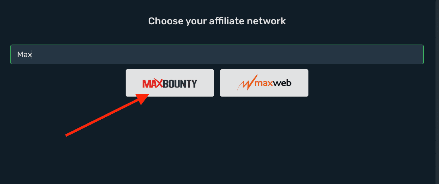 Choose Maxbounty prefilled template