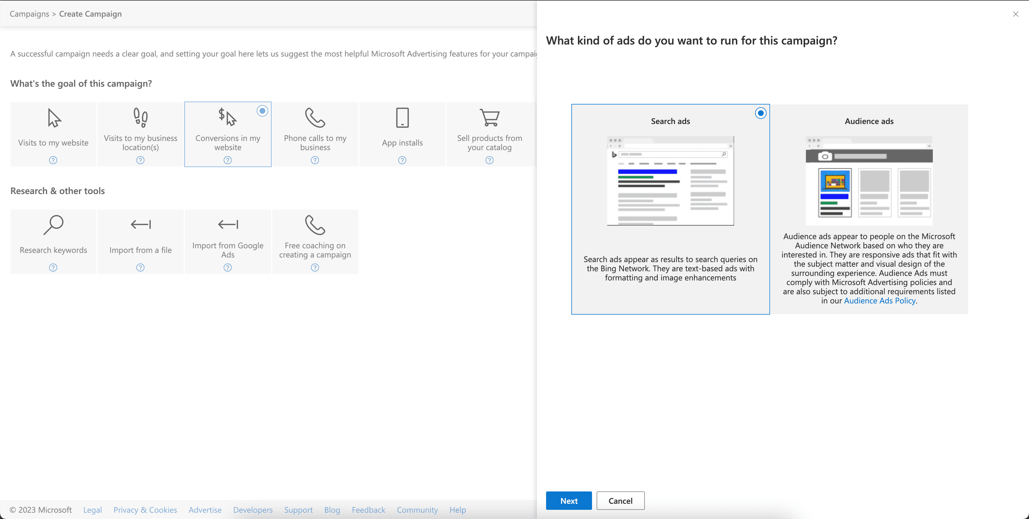 Setup Microsoft Campaign