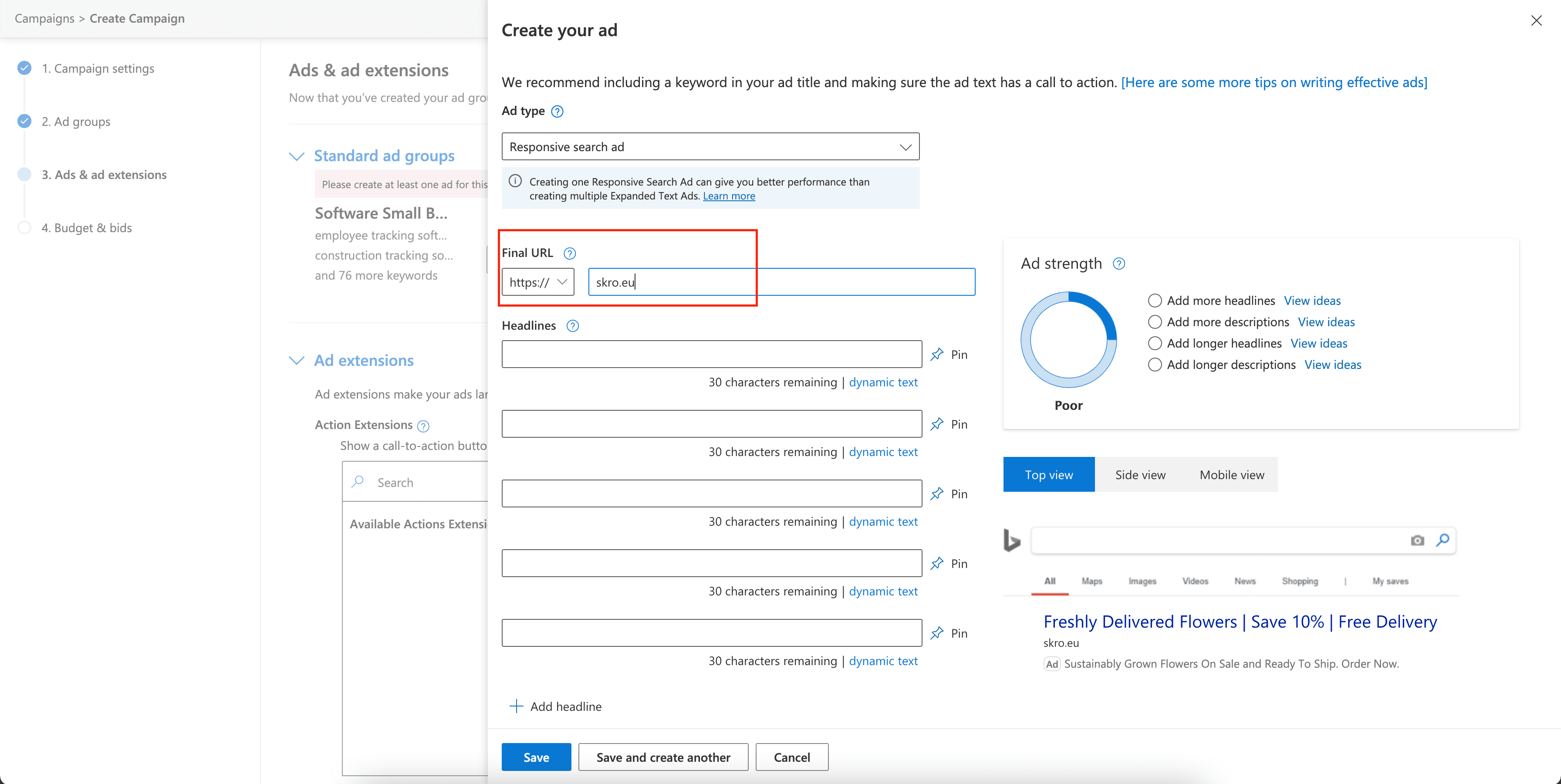 Setup Microsoft Campaign