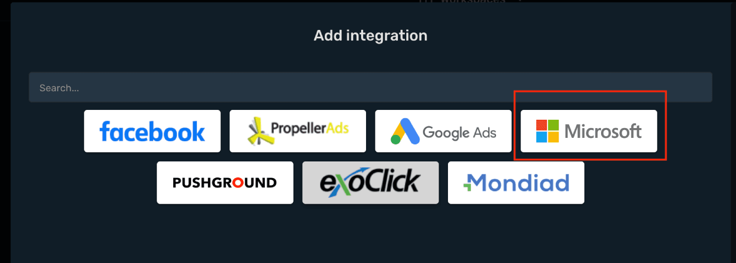 Microsoft Ads Integration step 2