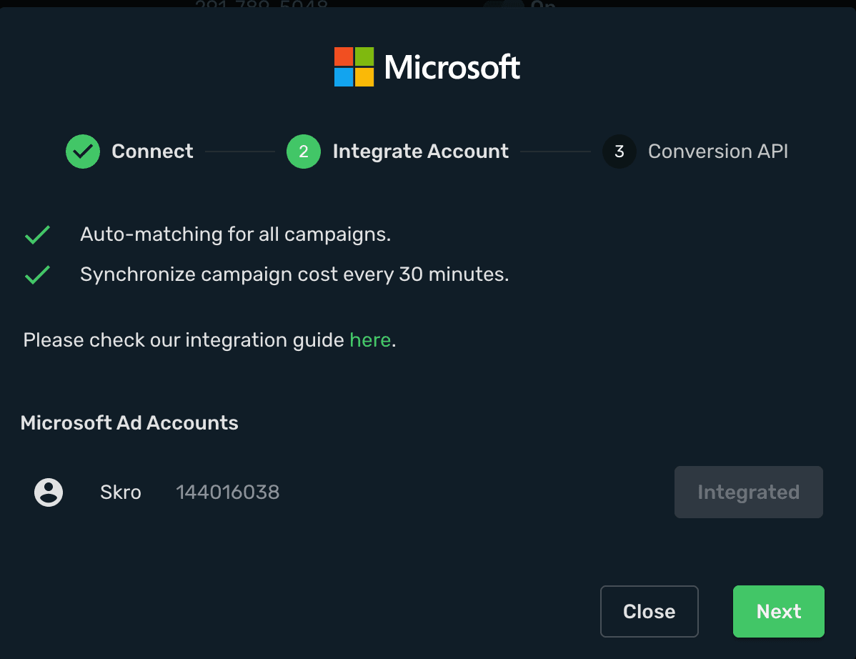 Microsoft Ads Integration step 4