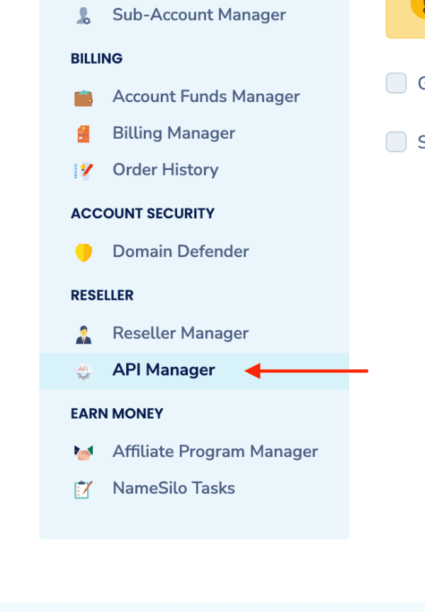 NameSilo Integration step 2