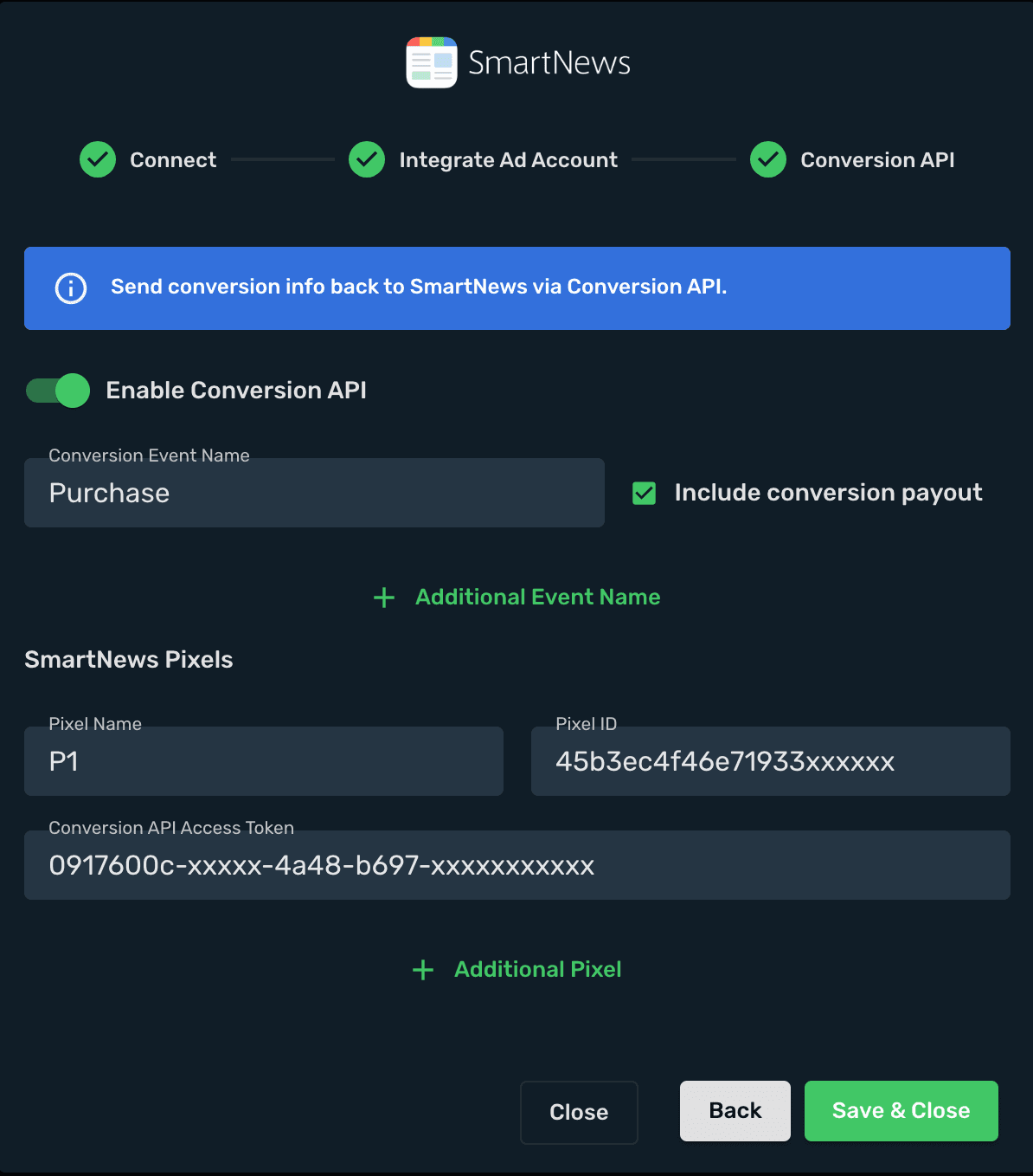SmartNews Integration step 15