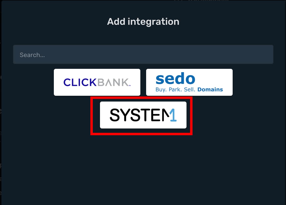 System1 integration step 2