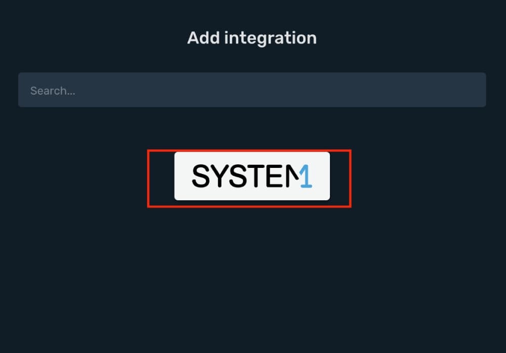 System1 RSOC integration step 2