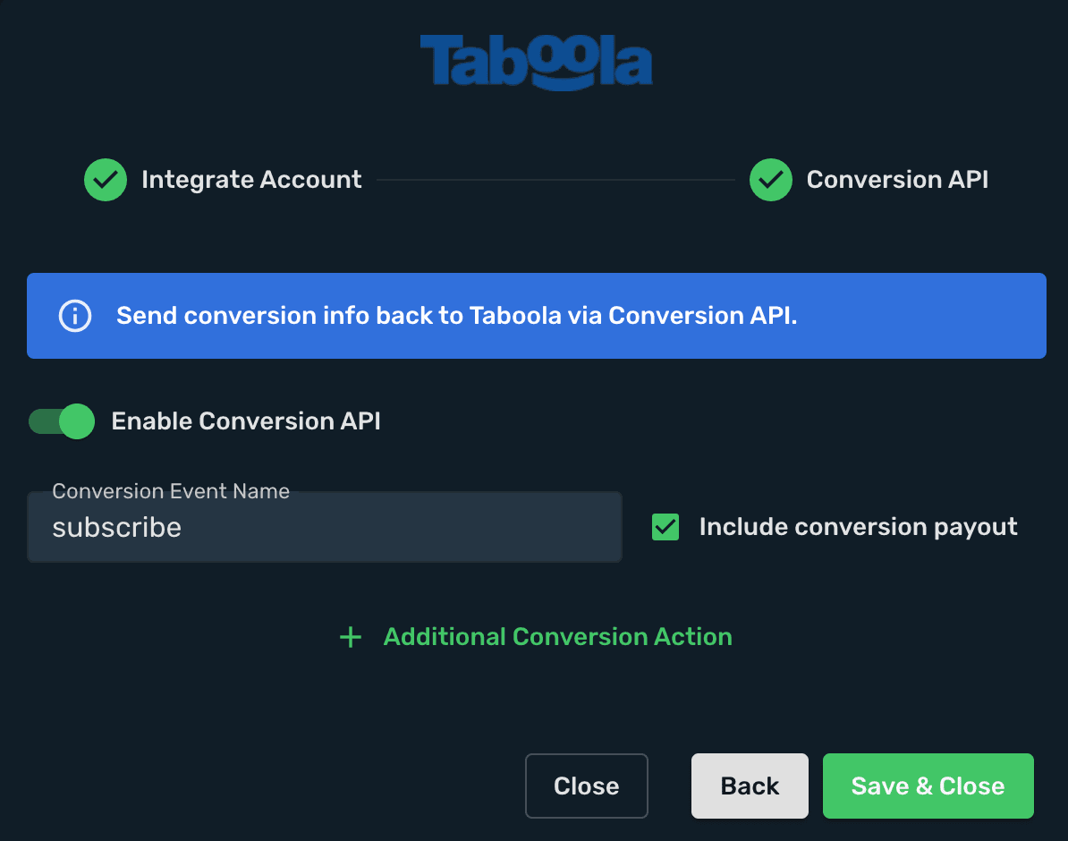 Taboola Integration step 5