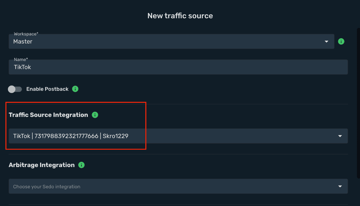 TikTok and Skro Integration step 8