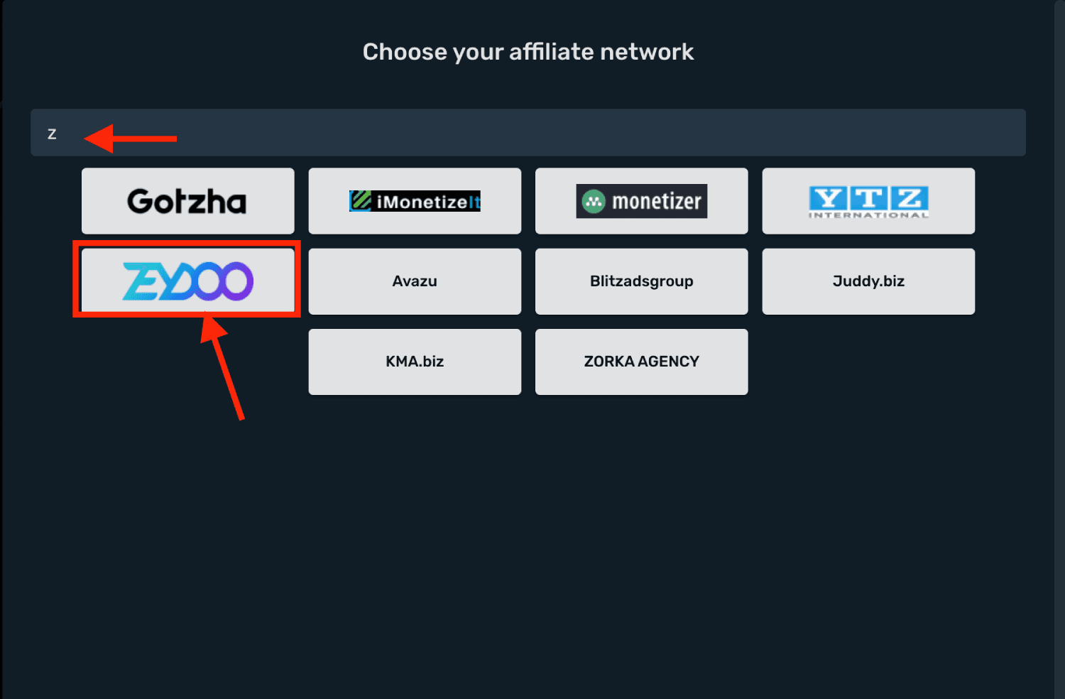 Choose Zeydoo prefilled template