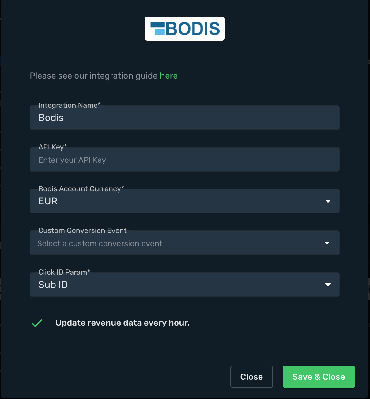 Bodis integration step 3