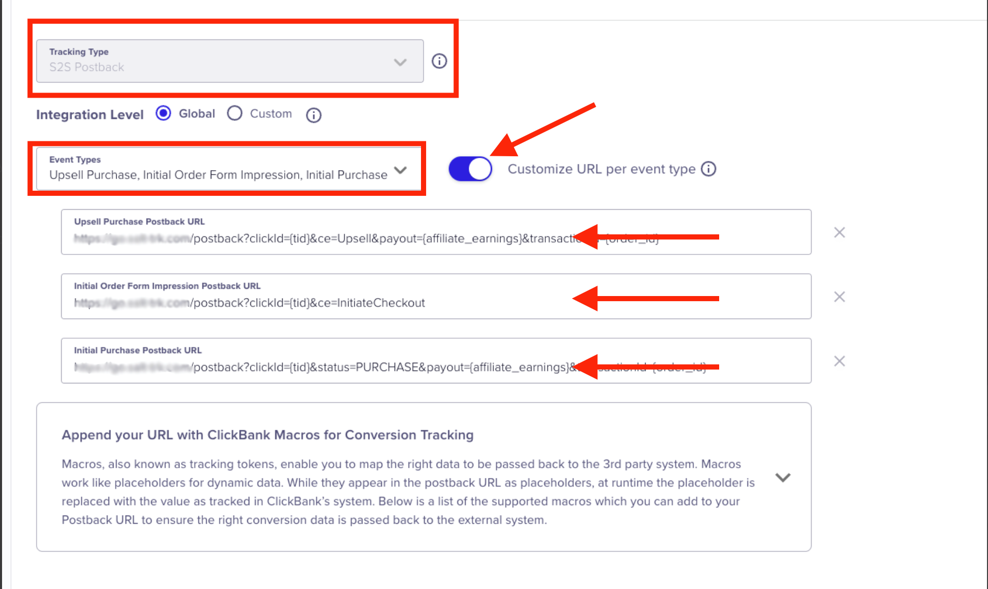 Add ClickBank S2S integration