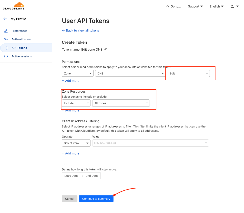 Cloudflare Integration step 2