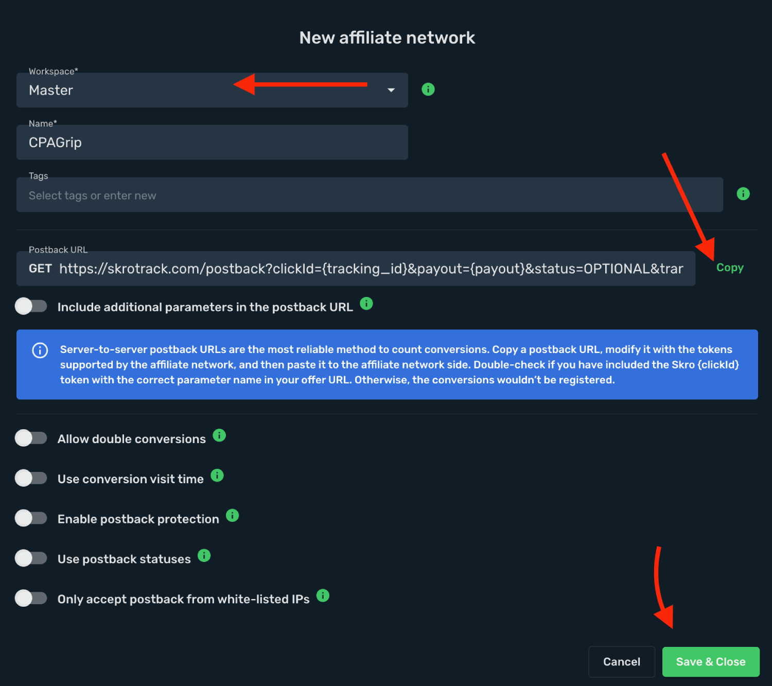 Save CPAGrip as affiliate network