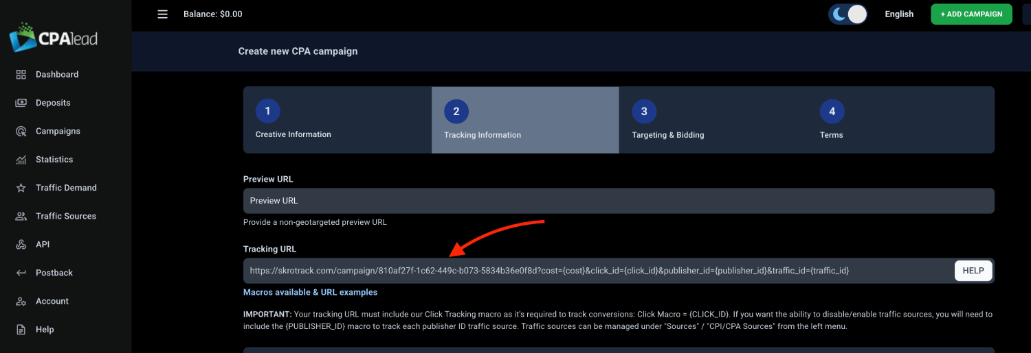 Step 3. Create a campaign on CPALead.
